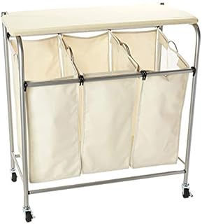 Honey-Can-Do SRT-01196 Rolling Ironing and Sorter Combo Laundry Center, Multi-Colour