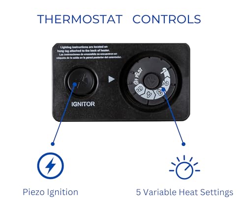 Image of ProCom Heating Natural Gas Ventless Infrared Plaque Heater With Base Feet - 18,000 BTU, T-Stat Control - Model# MN180TPA-B