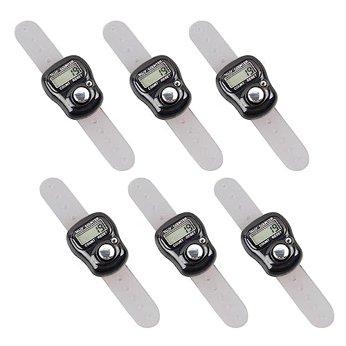 DONGKER Finger Counter,6 PCS ABS Mini Digital Finger Clicker Electronic Row Counter for Various Statistics