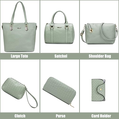 Image of OTMIPIML Purses and Handbags for Women Synthetic Leather Tote Crossbody Bags Satchel Purses Set 6pcs | Set