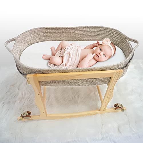 Moses Basket Stand, Baby Moses Basket Rocker Stand - Natural Wood #TOP5