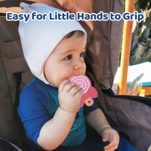 Image of Baby Silicone Pink Lollipop Teether,Sensory Chew Toys