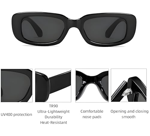 Rectangle fashion Sunglasses for Women Retro Driving Glasses Vintage Fashion Narrow Square UV400 Protection4