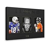 Peyton Manning Poster Football Art Canvas Poster Wall Art Decor Print Picture Paintings for Living Room Bedroom Decoration Frame:12x18inch(30x45cm)