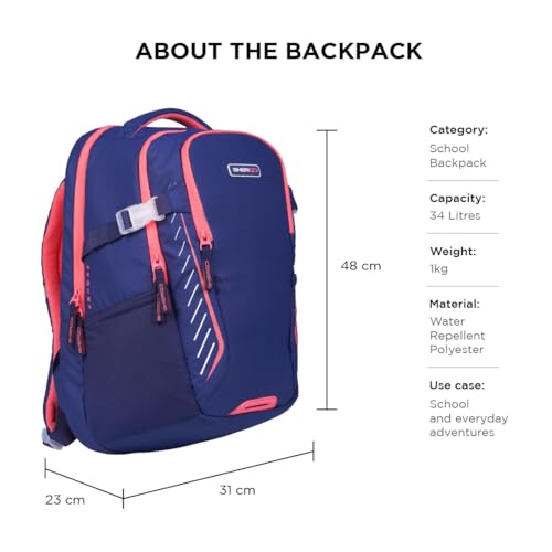 Image of Ergo43 RS Ergonomic School Bag | Posture & Spine Support, Breathable AirFlowX Mesh, Tear-Resistant Ripstop Material | Lightweight 34L Daily School Backpack