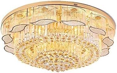 Lampe de plafond ronde en cristal luminaire E14 pour maison