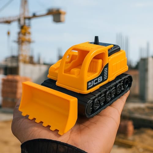 Image of Construction Truck Toy Set for Kids (3 Pack) | Road Roller, Bulldozer & Excavator Digger Vehicles | Push and Go Engineering Trucks | Construction Toys for Boys Age 2-6 Years | Birthday Gift
