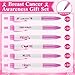 Sherr 240 Pieces Breast Cancer Awareness Accessories Pink Ribbon Retractable Pens Pink Pins with Encourage Cards Breast Cancer Awareness Supplies Inspirational Supplies for Charity