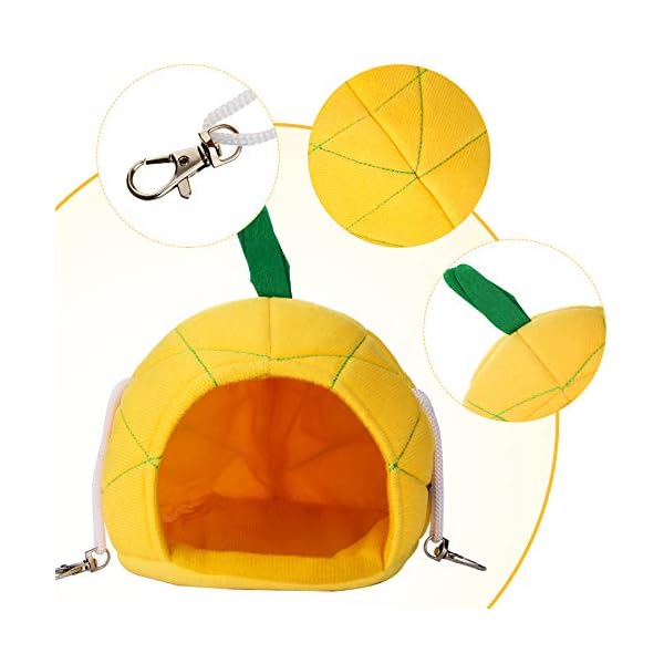 Jetec 2 pieces hamster hammock soft bed small pet house animals hamster hanging house cage nest for guinea pig rat chinchilla sleep and play (banana and pineapple) - image 3