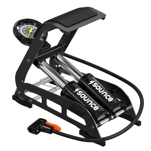 Image of Sounce Cylinder Portable Foot Pump | Rapid Inflation | Hands-Free | Quick and Efficient Pumping for Car, Bike, Cycle, Balls, Air Tyre Inflator for car Bike and Cycle