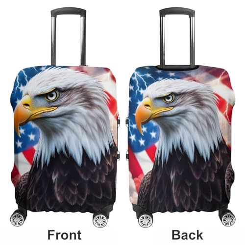 Luggage Covers Protector Suitcase Sleeve Carry On Luggage Cover Anti Scratch Travel Suitcase Protector (American Flag Cool Bald Eagle)3
