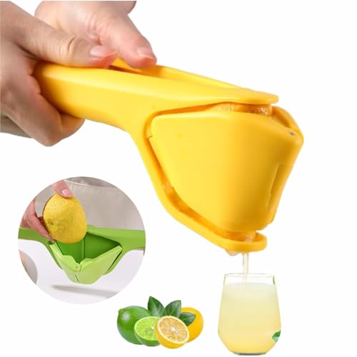 Image of BLLUEX Flat Lemon Squeezer, Effortless Flat Lemon Juicer Squeezer, Hand Citrus Press, Citrus Squeezer Pack of 1 - Yellow