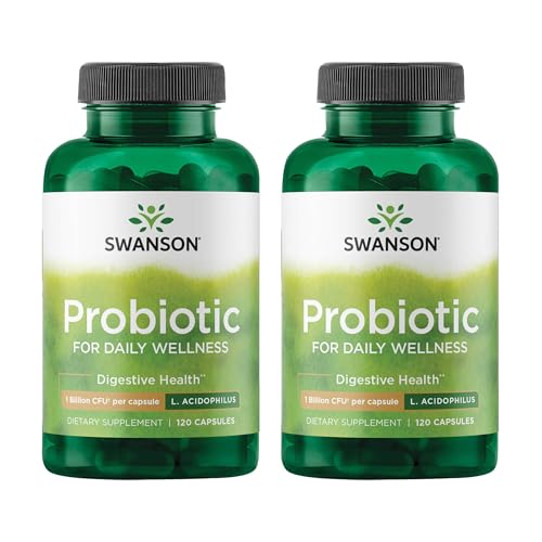 Image of Swanson Probiotic Digestive Health, 1 Billion CFU, 120 Caps, 2 Pk | A Digestive Health Supplement Delivering 1 Billion CFU per Capsule, a Natural Formula Supporting Bowel Regularity