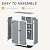 DWVO Outdoor Vertical Storage Shed with 2 Shelves, 49 Cu Ft Waterproof Resin Garden Shed with Floor & Lockable Door, Plastic Tall Tool Cabinet for Garbage Cans, Lawn Equipment, Garden Supplies (Gray)