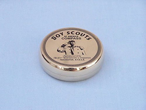 Brújula Sólida de Latón Hampton Nautical con Caja de Madera miniatura 6