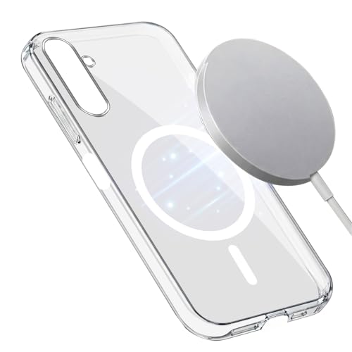 Image of Jkobi Lifetime Anti-Yellow MagSafe Compatible Clear Back Cover Case for Samsung Galaxy A14 4G | 5G (Sleek Hard Crystal | Shockproof and Camera Protection)