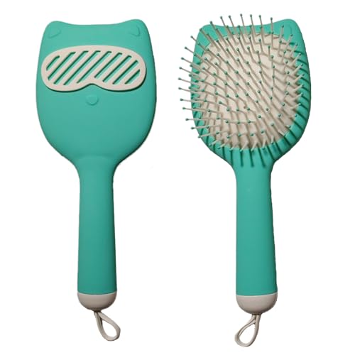 MAEELOU Soft Bristle Cat-Ear Puppy Brush Small Dogs Gentle Comb Grooming Tool Yorkie Shih Tzu Maltipoo Maltese (Sky Blue)