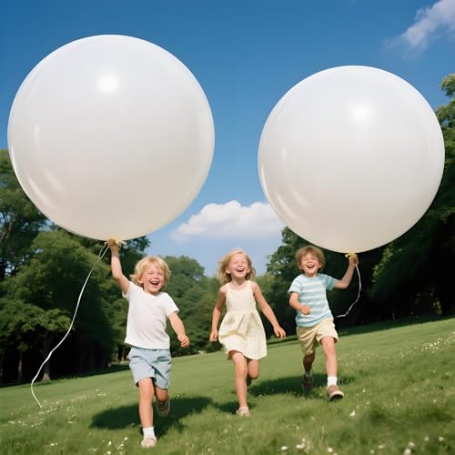 Image of White Balloons 9pcs 36 Inch Extra Large Big Jumbo Giant Matte White Latex Helium Balloons for Wedding Bridal Graduation Engagement Baby Shower Birthday Party Decorations