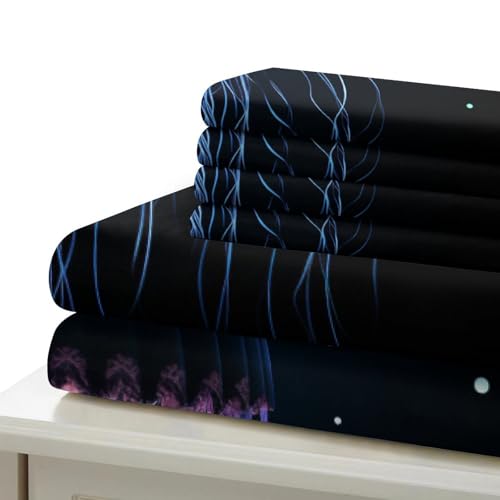 Parure de lit méduses 3D en microfibre douce 140x200 cm avec taies