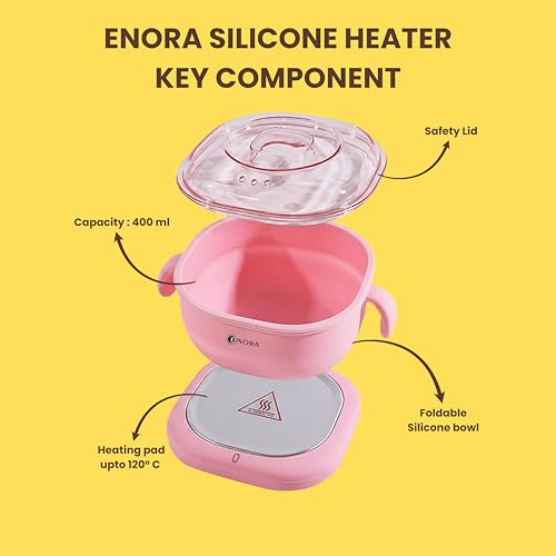 Image of ENORA Premium Waxing Kit for Women - Silicone Wax Warmer for Hair Removal, Eyebrow, Bikini, Legs, Face, Brazilian Wax & More - Machine + 1-Pack Hard Wax Beads -white chocolate(100 g)+ Accessories