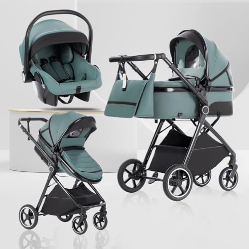 Poussette 3 en 1 évolutive et compacte de la naissance à 3 ans avec accessoires