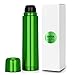 ShyaWorld Termo Botella Acero Inoxidable INOX Metal con Pulsador Dosificador para líquidos, conserva líquidos fríos y Calientes 0,5 L - 500 ml (Verde 500 ml 1 UD)