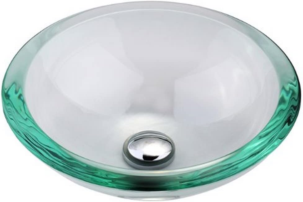 KRAUS GV-150-19mm Clear 34mm edge Glass Vessel Sink