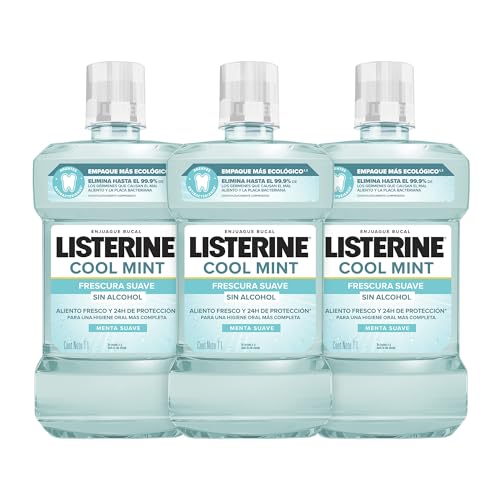 Listerine Enjuague Bucal Cool Mint Zero 1L 3 Pack