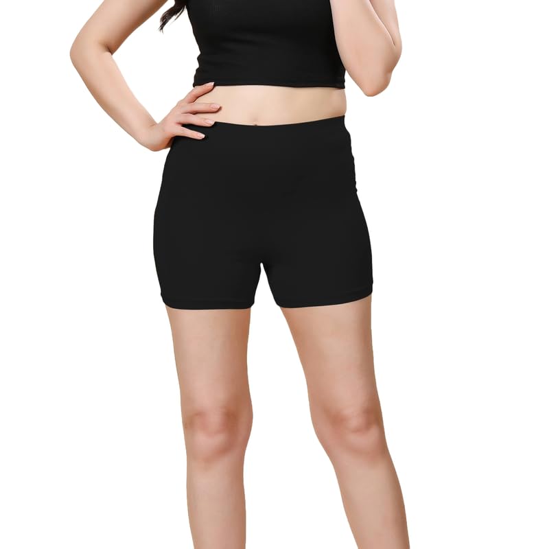 london hills Women's High Coverage Super Combed Cotton Elastane Stretch Mid Waist Shorties with Concealed Waistband-picture-32