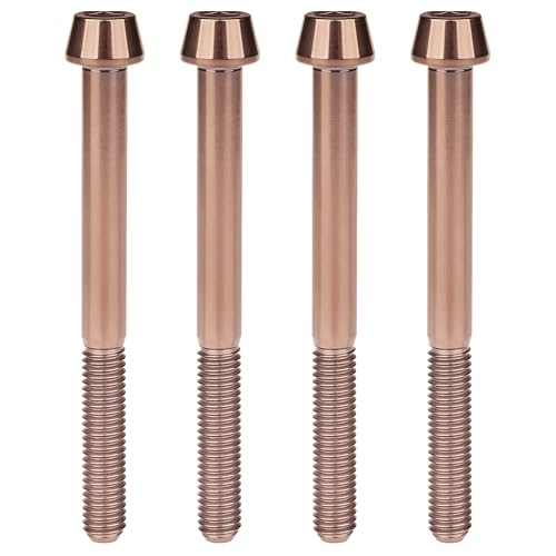 Image of Titanium Ti Bolt M5x9 16 18 20 25 30 35 40 45 50 55 60mm Tapered Head Screws Pack of 4 (M5x60mm, Bronze)