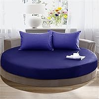 Treer Hoeslaken, rond beddengoed met elastische diepe zak, effen hotel, rond beddengoed, puur katoen, zacht, onderhoudsvriendelijk, machinewasbare matrashoes toppers (wit, 200 x 200 25 cm