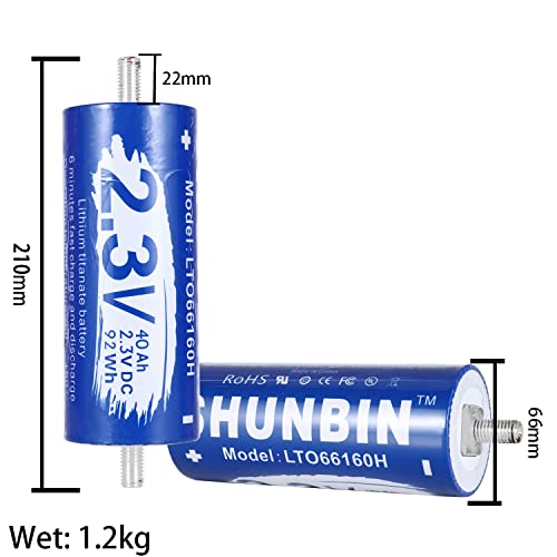 6Pcs 2.3V 40Ah Lto Battery Cell 66160H 2.4V Lithium Titanium Oxide Battery For E-Bike Automobiles Buses Railroad Cars Rv Car Audio #TOP6