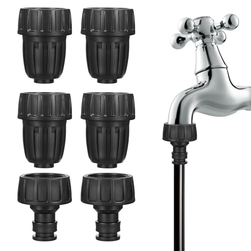 CIATBYYJ 3 Pack 1/2 Inch Drip Irrigation Tubing Faucet Adapter, 3/4 to 1/2 Irrigation Hose Adapter, 3/4 Inch Faucet Connector Garden Hose Adapters Reusable Connector Fittings for Garden Supplies