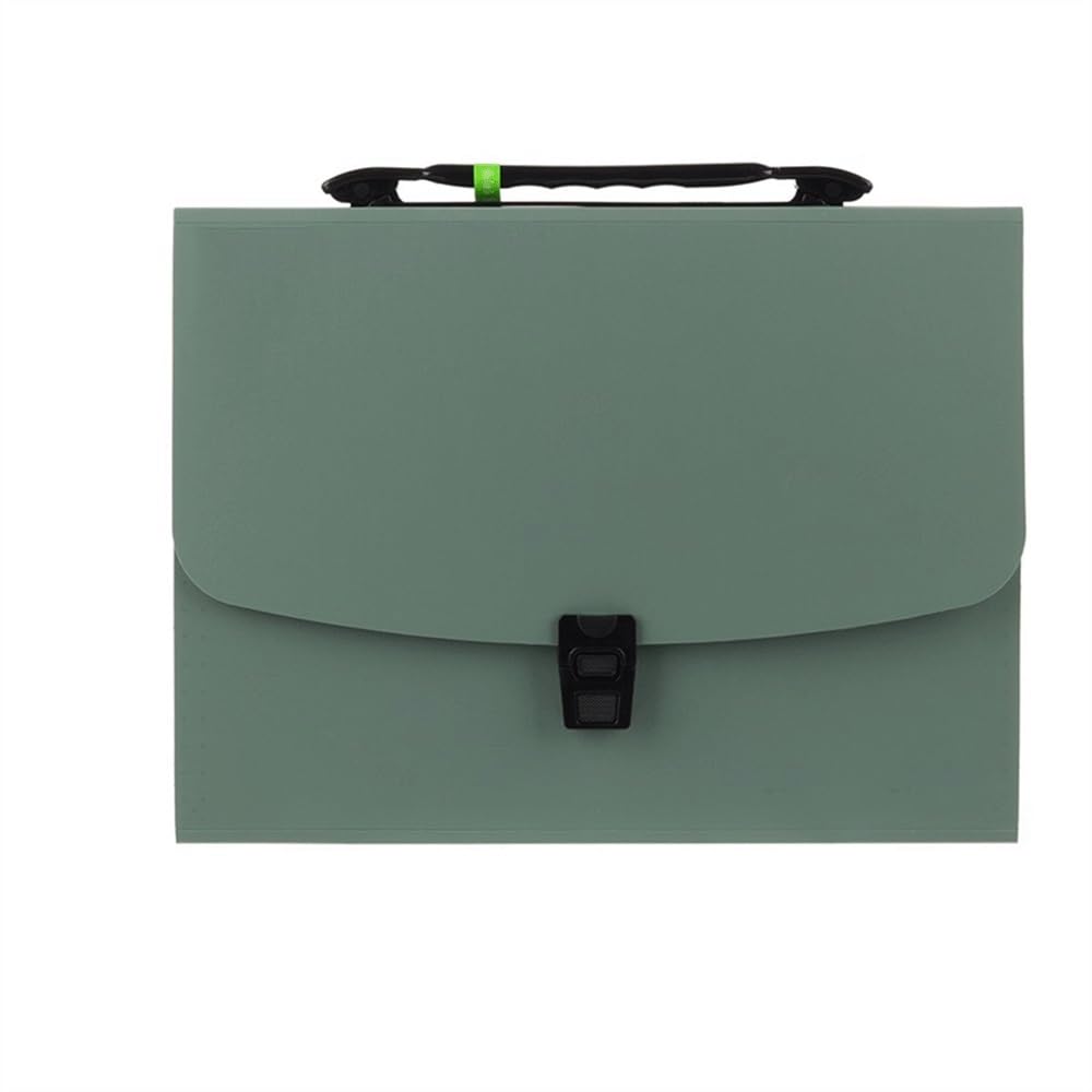 Organizzatore Cartella espandibile Portatile in Formato A4 con 13 Tasche, Borsa for Documenti in Carta, Ufficio, Scuola, Studenti per Ufficio(Green)