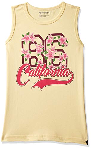 Image of PROTEENS Girl's Plain Regular fit T-Shirt (P-GTS002-LY Lemon Yellow 18-24 Months)