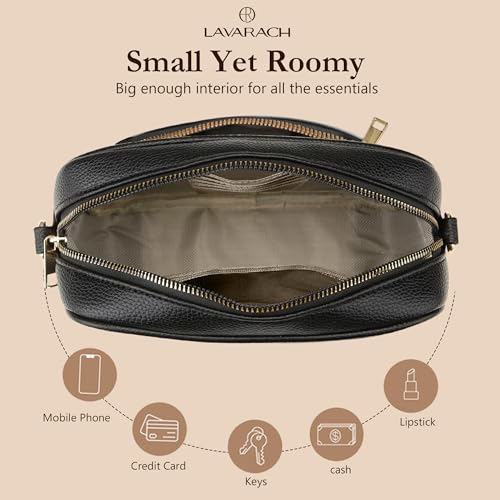 Crossbody Bags for Women, RFID Small Crossbody Purse with Adjustable Wide Strap, Vegan Leather Shoulder Bag, Black Purse for Travel Summer2