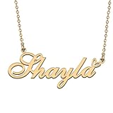 HUAN XUN Collares de nombre con colgante inicial personalizado para mujeres y niñas en plata dorada