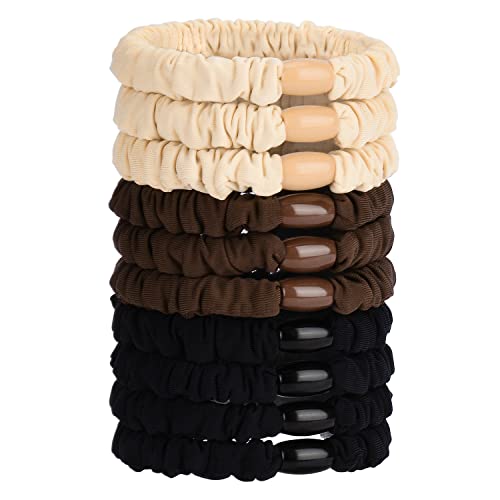 JessLab Élastiques Cheveux en Soie Satin, Lot de 10, Doux Sans Dommage Chouchous pour Queues de Cheval Filles Femmes, Soie