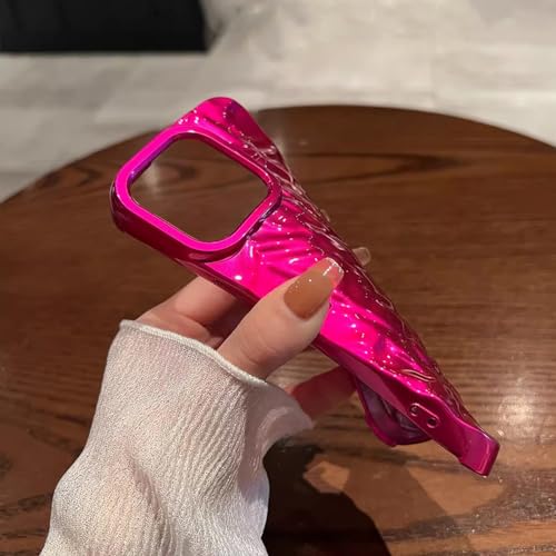 Coque iPhone 15 rose vif girly pour filles et femmes - 4