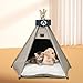Vinnypet Tipi Zelt fur Katzen und Hunde Haustierzelte Häuser mit Plüschkissen Luxery Hundezelt Katzenzelt Abnehmbar und Waschbar Katzenhaus Haustierhäuser 50x50x60cm