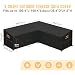 HEIMUNI Gartenmöbel Abdeckung für L-Form Sofas Wasserdicht Ecksofa Abdeckplane mit Belüftungsöffnungen, Winddicht Lounge Abdeckung Loungemöbel Abdeckhaube für L Form Lounge 255x255x100x80/65cm