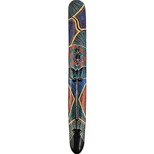 AEVVV Máscara africana Gecko estilo aborigen pintada a mano máscara de madera colgante de pared decoración africana 40 pulgadas (Gecko 40 pulgadas)