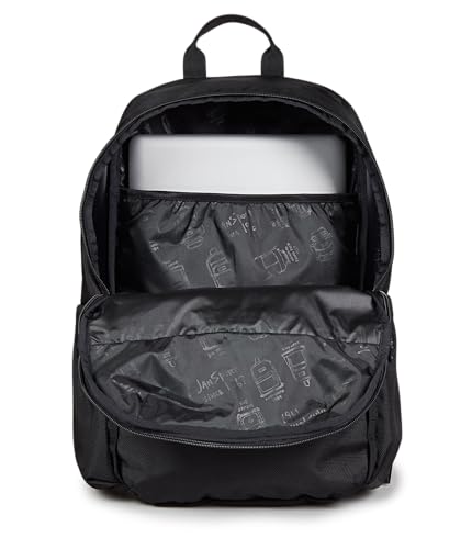 JanSport Venture Daypack – Travel Pack With Large Main Compartment, Padded Laptop Sleeve, Dual Water Bottle Pockets, and Attachment Buckles, Black 5