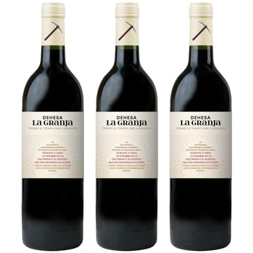 Dehesa La Granja Vino Tinto con Crianza, elaborado con Tempranillo, ideal para acompañar carnes, quesos curados y platos tradicionales con carácter| 3 botellas