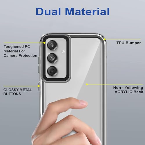 Image of amazon basics Back Case Cover for Samsung Galaxy F55 5G | Compatible for Samsung Galaxy F55 5G Back Cover | Case Cover with Camera Protection | (TPU + PC | Translucent Black)