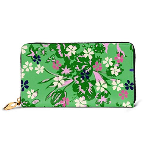 Preisvergleich Produktbild XCNGG Mode Handtasche Reißverschluss Brieftasche Kleine Gänseblümchen Blumen Ornament Tulpen Garten Telefon Kupplung Geldbörse Abendkupplung Blockieren Leder Brieftasche Multi Card Orgel