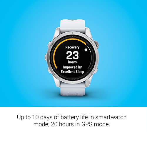 Image of Garmin epix Pro (Gen 2), 42mm, High Performance Smartwatch, Advanced Training Technology, Built-in Flashlight, Whitestone