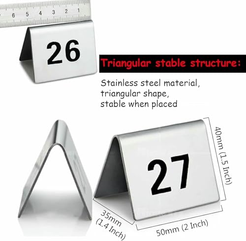 Numéros de table de tente en acier inoxydable 1-50 pour restaurant
