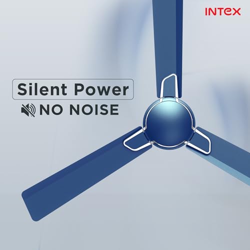 Image of Intex Opulux 1200MM Ceiling Fan 3 Blade 360 RPM | High Speed Motor 230 CMM | Air Delivery 52W Power, Anti Dust Coating Inverter Compatible | 3 Speed Control 24 Month Warranty (Night Blue)
