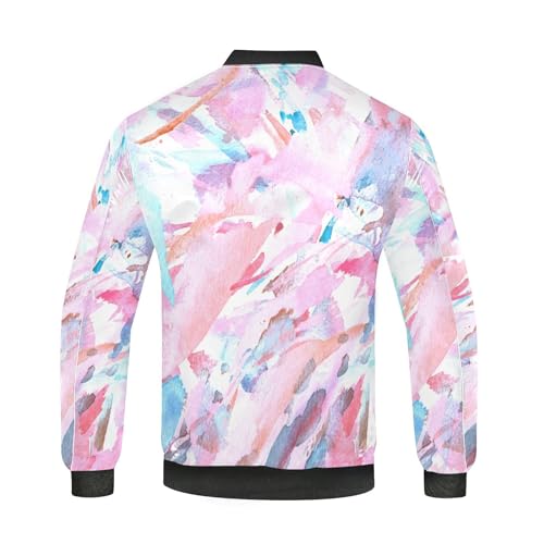 KLL Jaqueta masculina leve corta-vento com padrão abstrato caleidoscópio boho, leve, masculina, soft